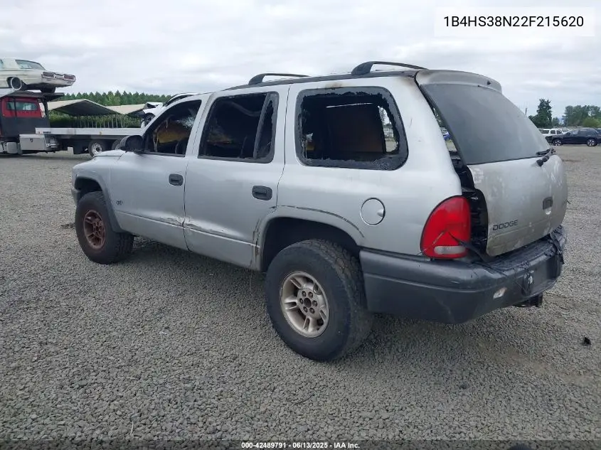 2002 Dodge Durango Sport VIN: 1B4HS38N22F215620 Lot: 42489791