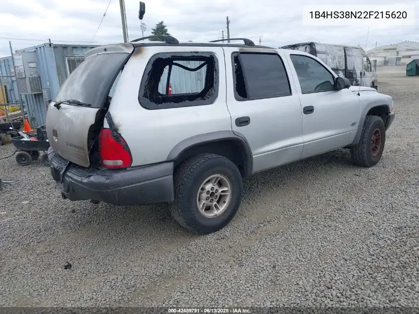 2002 Dodge Durango Sport VIN: 1B4HS38N22F215620 Lot: 42489791