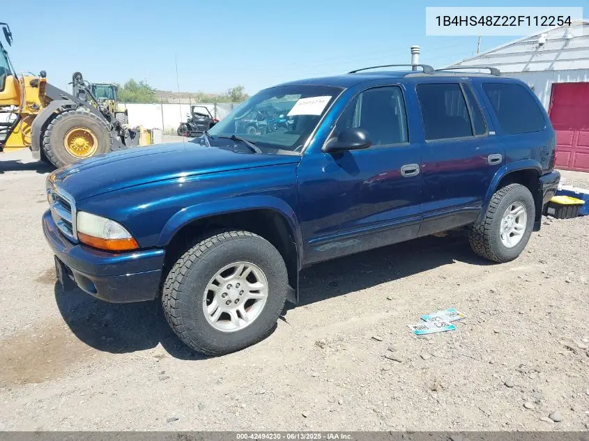 2002 Dodge Durango Slt VIN: 1B4HS48Z22F112254 Lot: 42494230