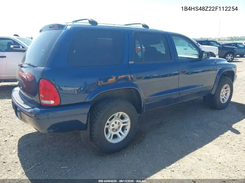 2002 Dodge Durango Slt VIN: 1B4HS48Z22F112254 Lot: 42494230