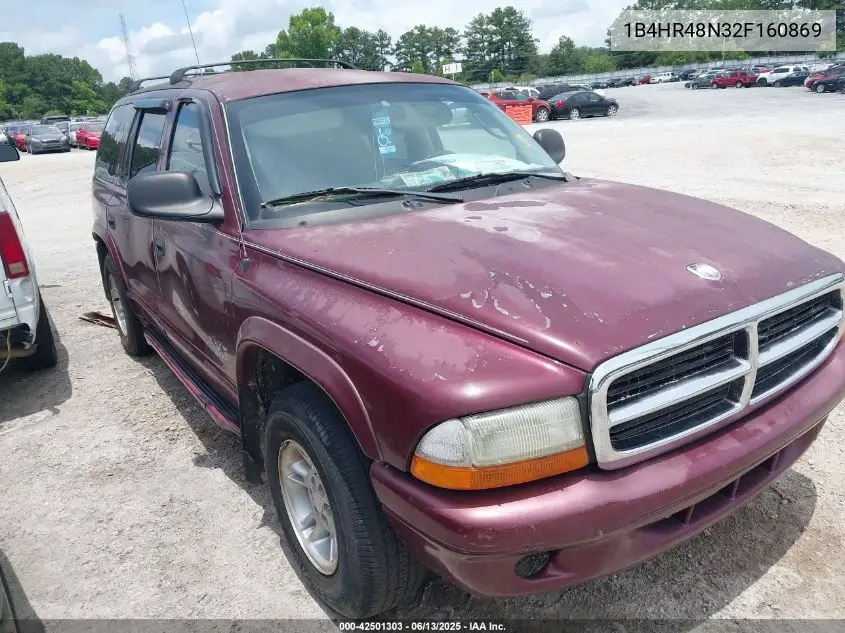 2002 Dodge Durango Slt VIN: 1B4HR48N32F160869 Lot: 42501303
