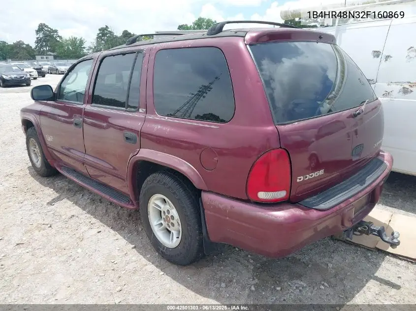 2002 Dodge Durango Slt VIN: 1B4HR48N32F160869 Lot: 42501303