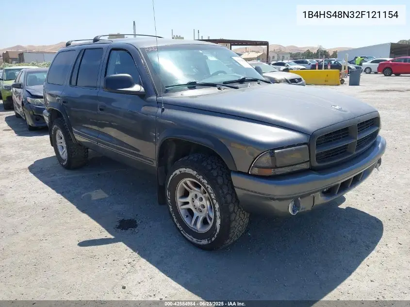 2002 Dodge Durango Slt VIN: 1B4HS48N32F121154 Lot: 42584984