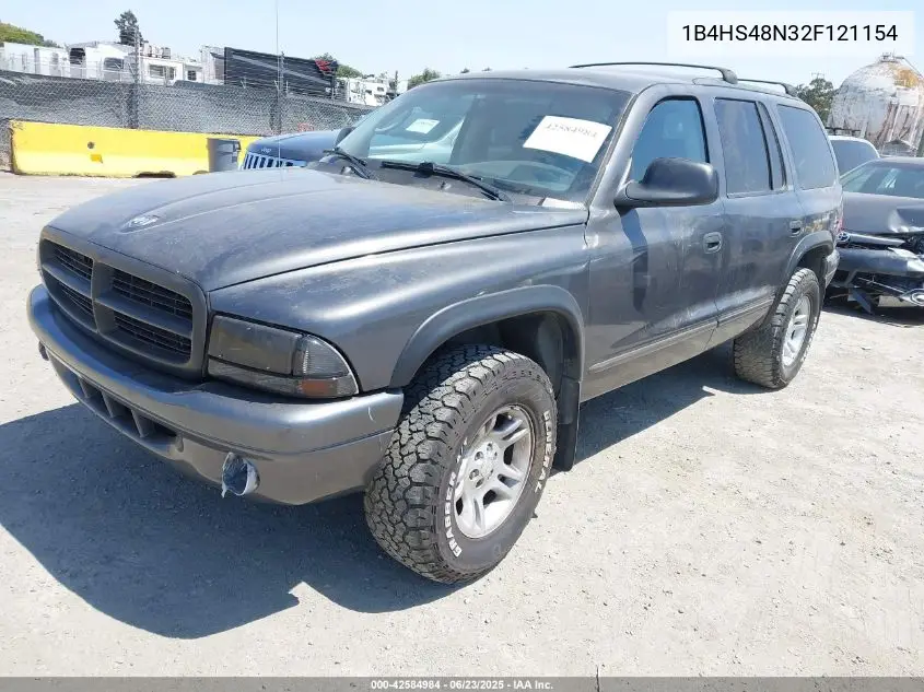 2002 Dodge Durango Slt VIN: 1B4HS48N32F121154 Lot: 42584984