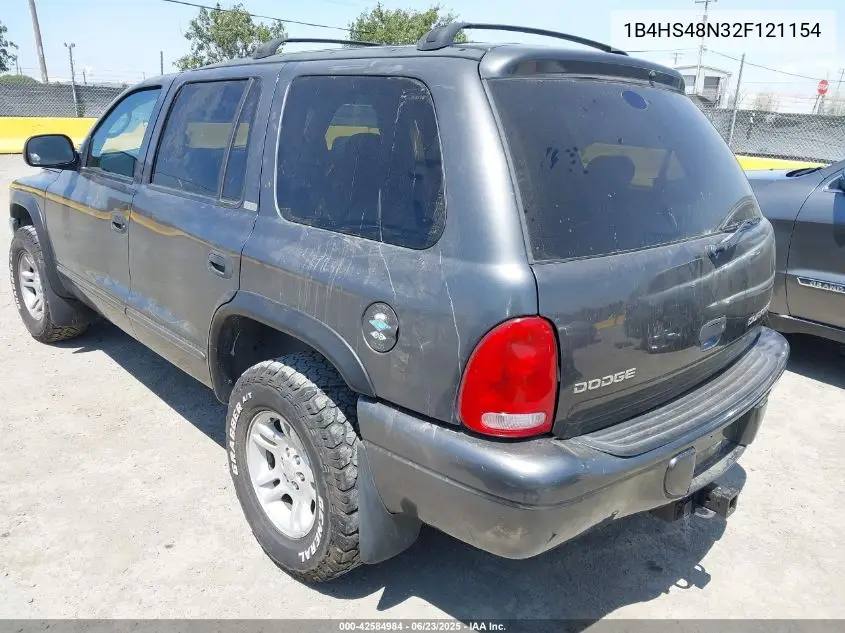 2002 Dodge Durango Slt VIN: 1B4HS48N32F121154 Lot: 42584984