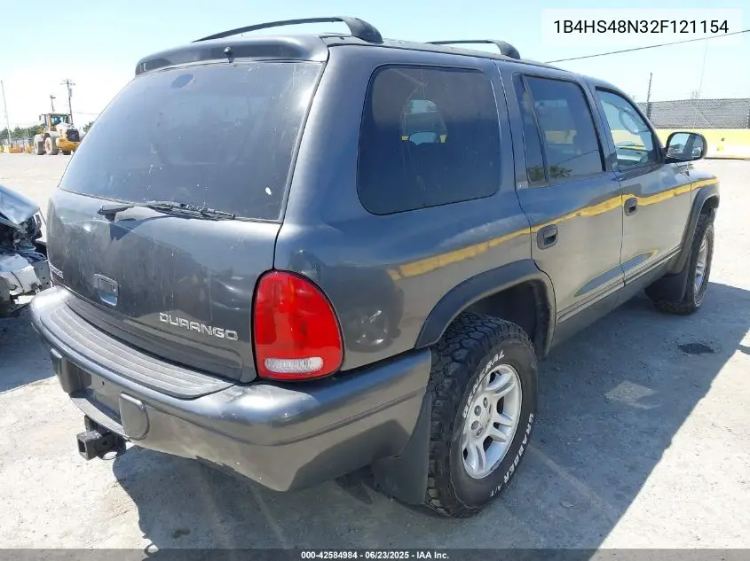 2002 Dodge Durango Slt VIN: 1B4HS48N32F121154 Lot: 42584984