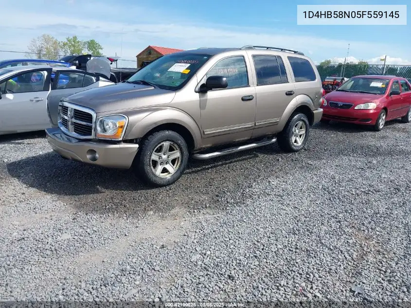 2005 Dodge Durango Limited VIN: 1D4HB58N05F559145 Lot: 42190025