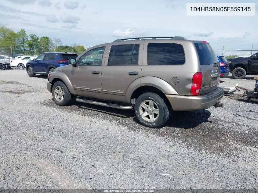 2005 Dodge Durango Limited VIN: 1D4HB58N05F559145 Lot: 42190025