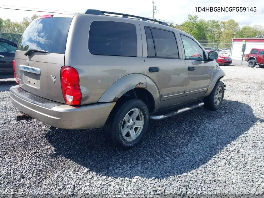 2005 Dodge Durango Limited VIN: 1D4HB58N05F559145 Lot: 42190025