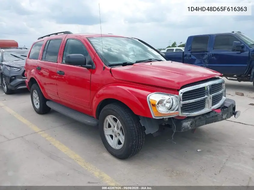2005 Dodge Durango Slt VIN: 1D4HD48D65F616363 Lot: 42207020