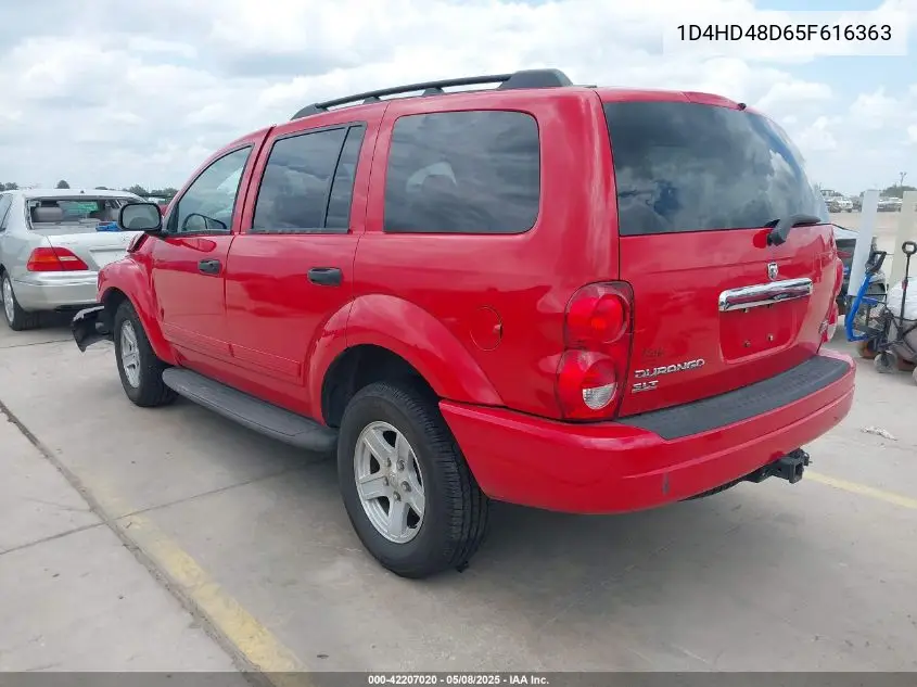 2005 Dodge Durango Slt VIN: 1D4HD48D65F616363 Lot: 42207020