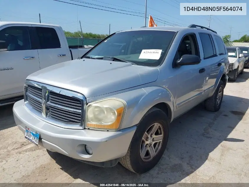 2005 Dodge Durango Slt VIN: 1D4HD48N05F564074 Lot: 42541846