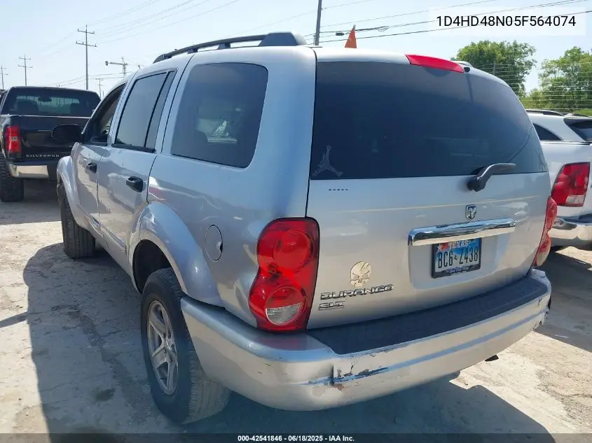 2005 Dodge Durango Slt VIN: 1D4HD48N05F564074 Lot: 42541846