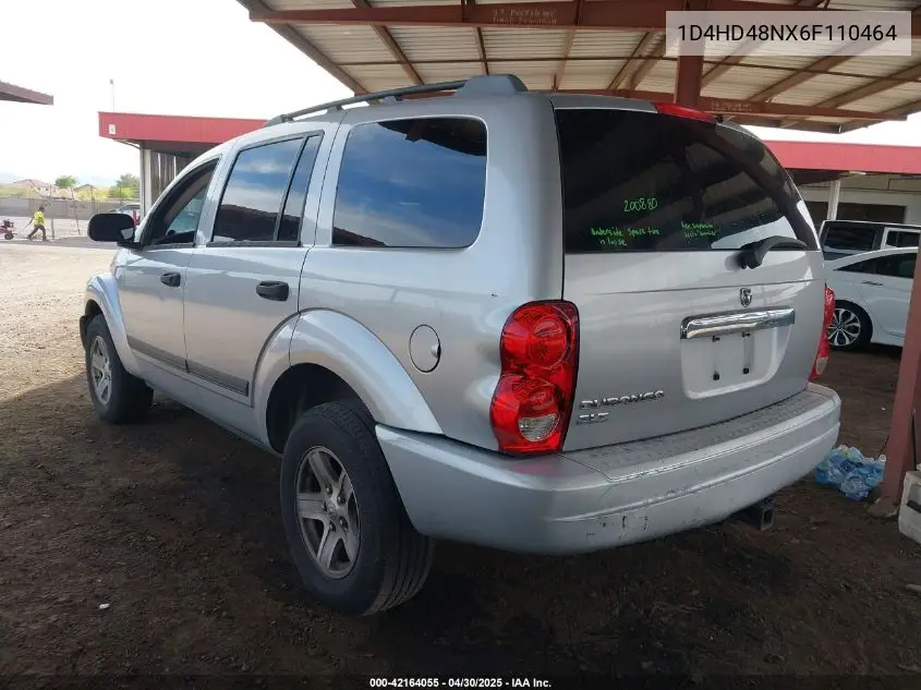 2006 Dodge Durango Slt VIN: 1D4HD48NX6F110464 Lot: 42164055