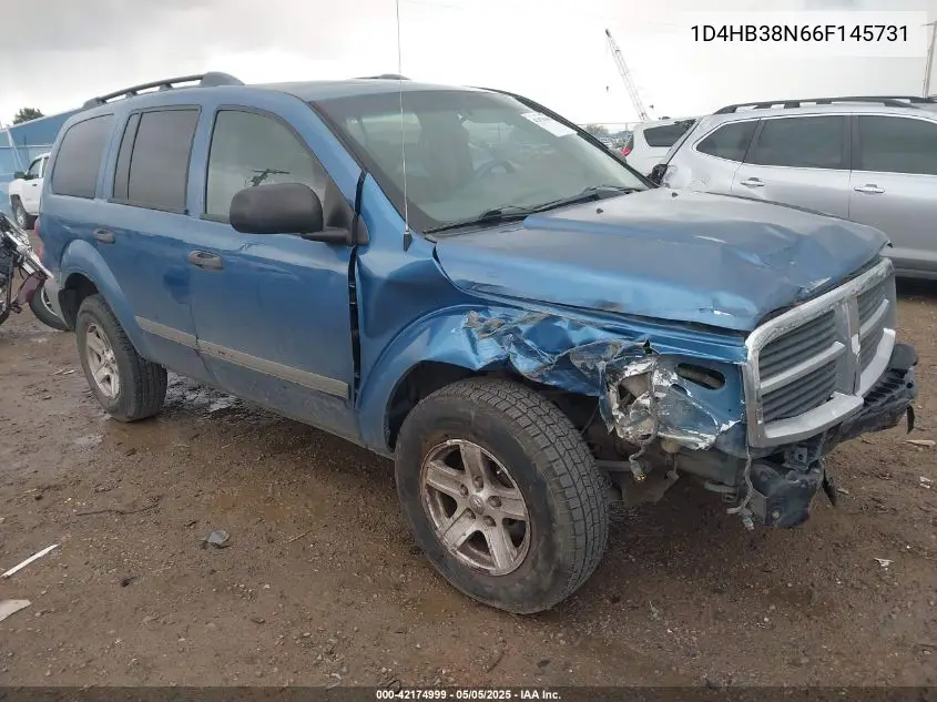 2006 Dodge Durango Sxt VIN: 1D4HB38N66F145731 Lot: 42174999