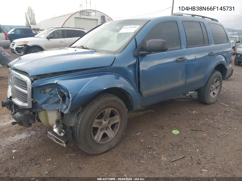 2006 Dodge Durango Sxt VIN: 1D4HB38N66F145731 Lot: 42174999