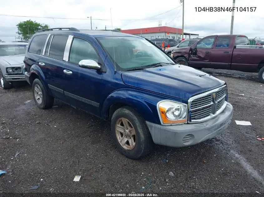 2006 Dodge Durango Sxt VIN: 1D4HB38N46F104157 Lot: 42196658
