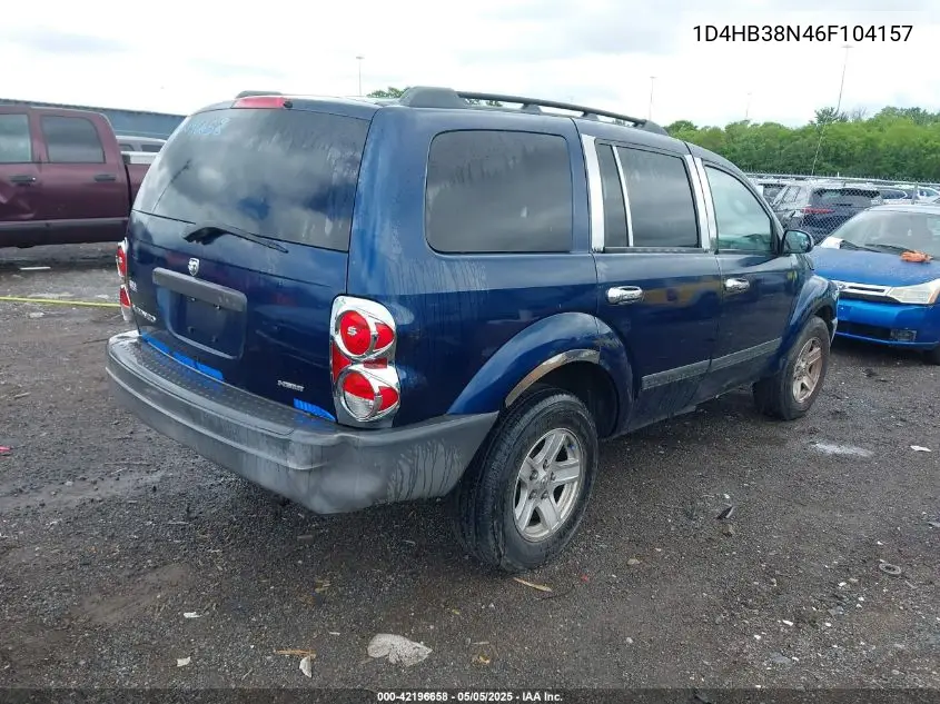 2006 Dodge Durango Sxt VIN: 1D4HB38N46F104157 Lot: 42196658