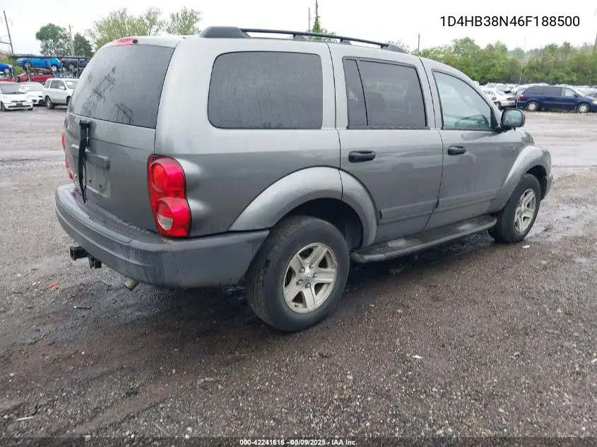2006 Dodge Durango Sxt VIN: 1D4HB38N46F188500 Lot: 42241616