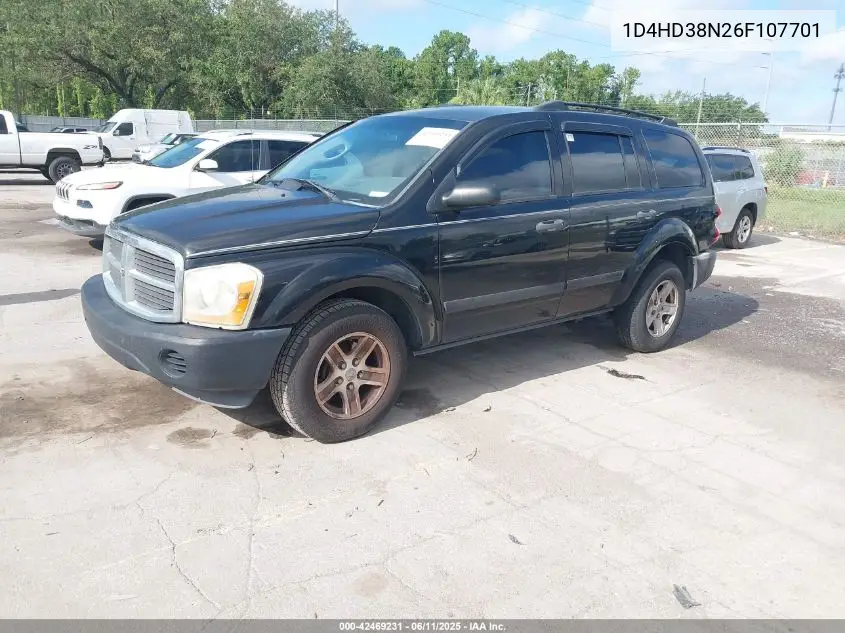 2006 Dodge Durango Sxt VIN: 1D4HD38N26F107701 Lot: 42469231