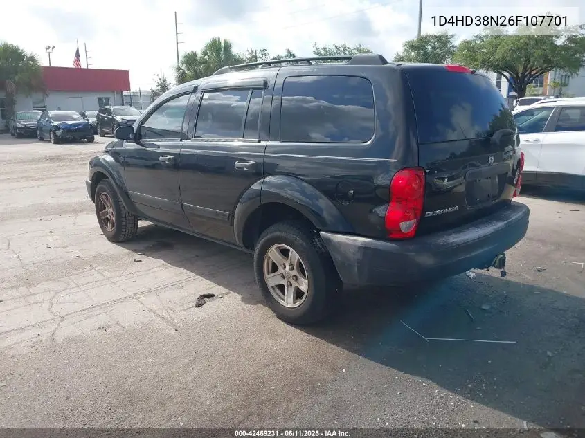 2006 Dodge Durango Sxt VIN: 1D4HD38N26F107701 Lot: 42469231