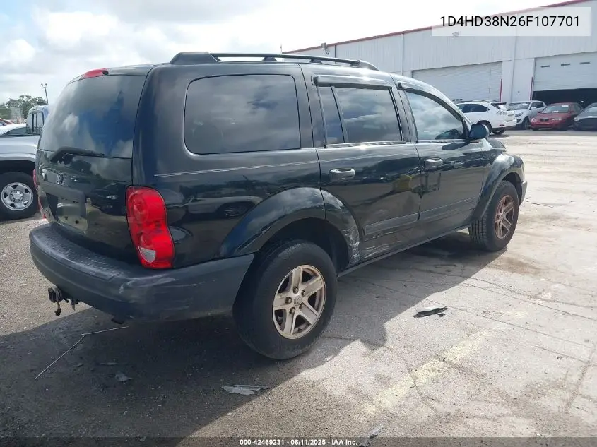 2006 Dodge Durango Sxt VIN: 1D4HD38N26F107701 Lot: 42469231
