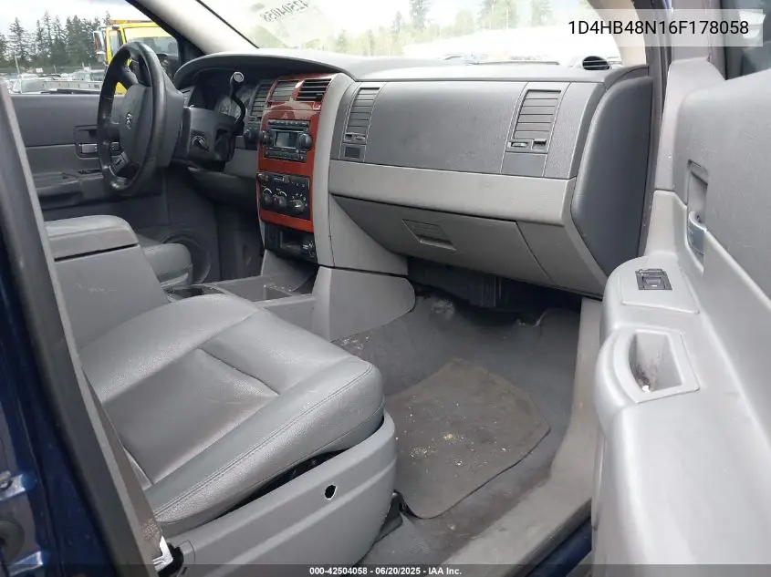 2006 Dodge Durango Slt VIN: 1D4HB48N16F178058 Lot: 42504058