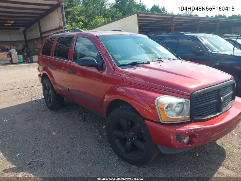 2006 Dodge Durango Slt VIN: 1D4HD48N56F160415 Lot: 42577454