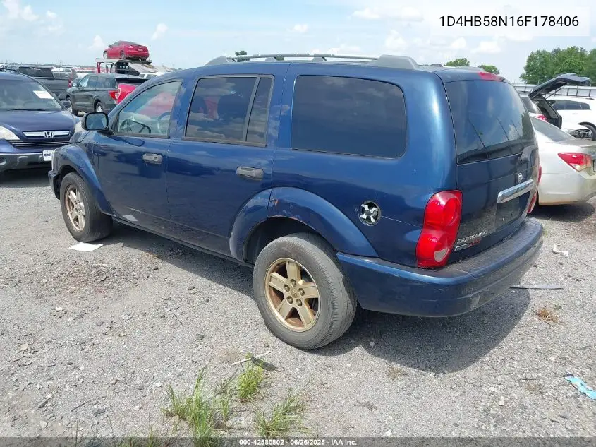2006 Dodge Durango Limited VIN: 1D4HB58N16F178406 Lot: 42580802