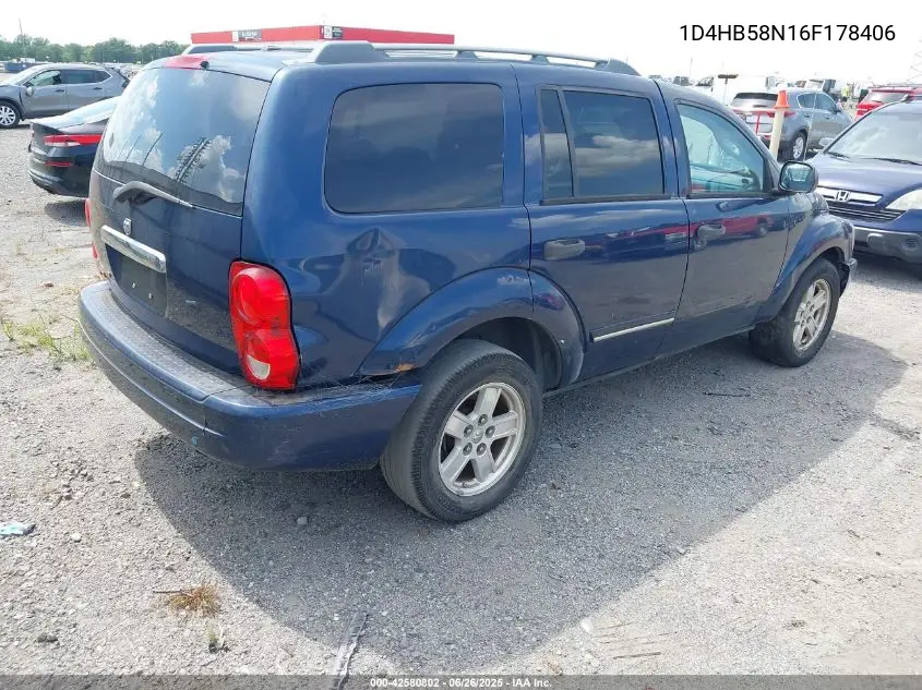 2006 Dodge Durango Limited VIN: 1D4HB58N16F178406 Lot: 42580802