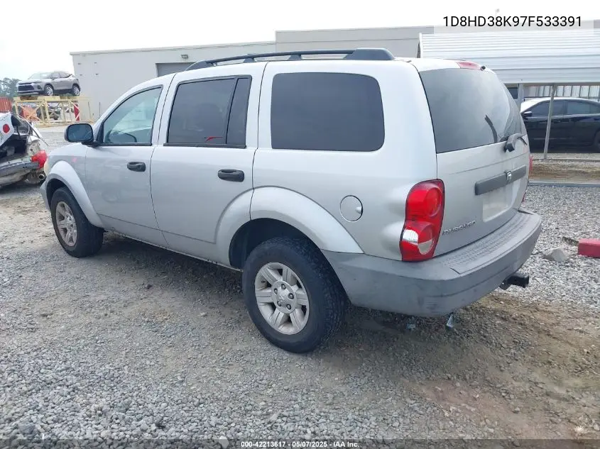 2007 Dodge Durango Sxt VIN: 1D8HD38K97F533391 Lot: 42213617
