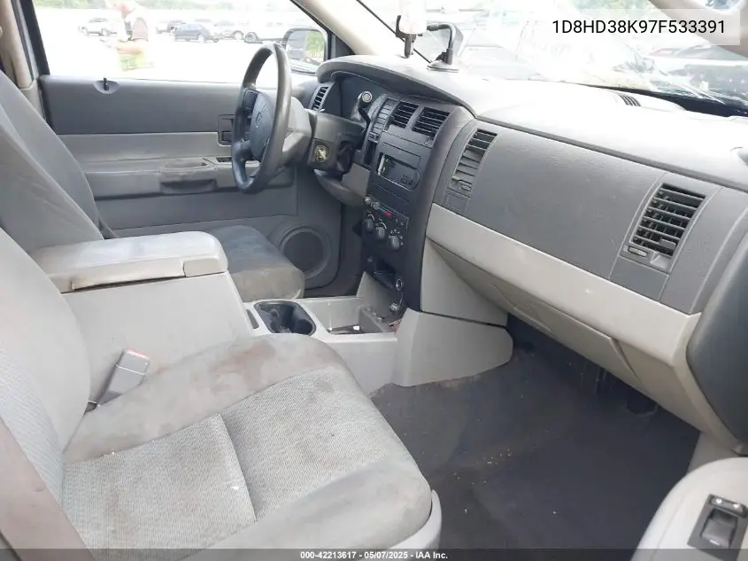 2007 Dodge Durango Sxt VIN: 1D8HD38K97F533391 Lot: 42213617