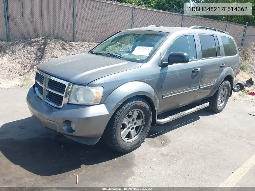 2007 Dodge Durango Slt VIN: 1D8HB48217F514362 Lot: 42550242