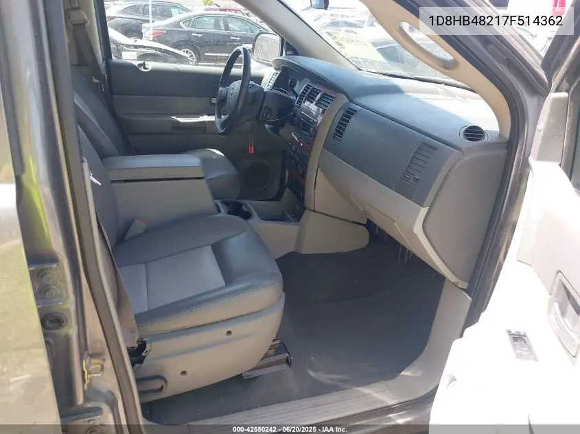 2007 Dodge Durango Slt VIN: 1D8HB48217F514362 Lot: 42550242