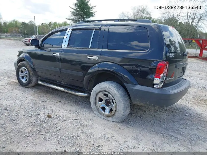 2008 Dodge Durango Sxt VIN: 1D8HD38K78F136540 Lot: 41967444