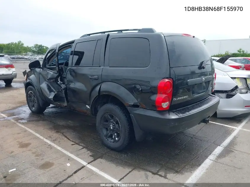 2008 Dodge Durango Sxt VIN: 1D8HB38N68F155970 Lot: 42210774