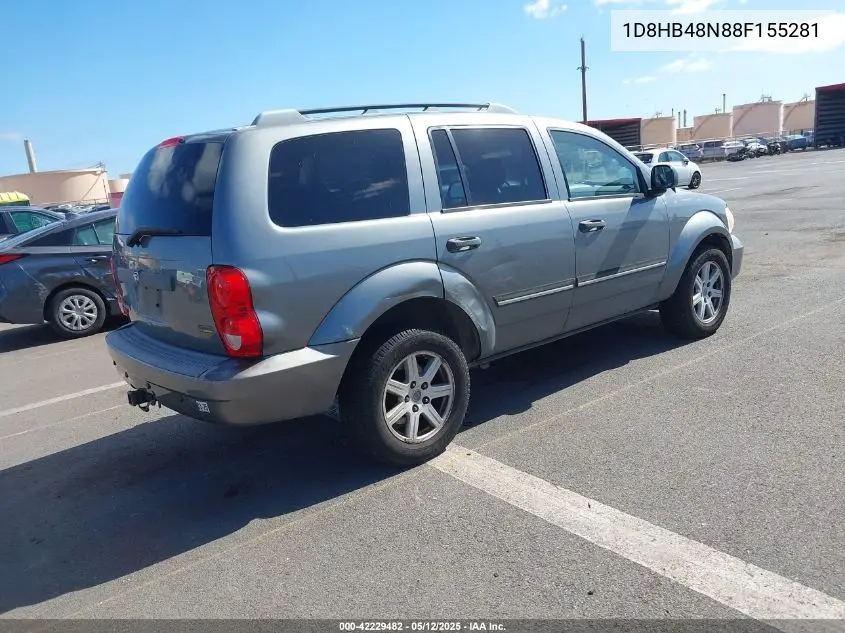 2008 Dodge Durango Slt VIN: 1D8HB48N88F155281 Lot: 42229482