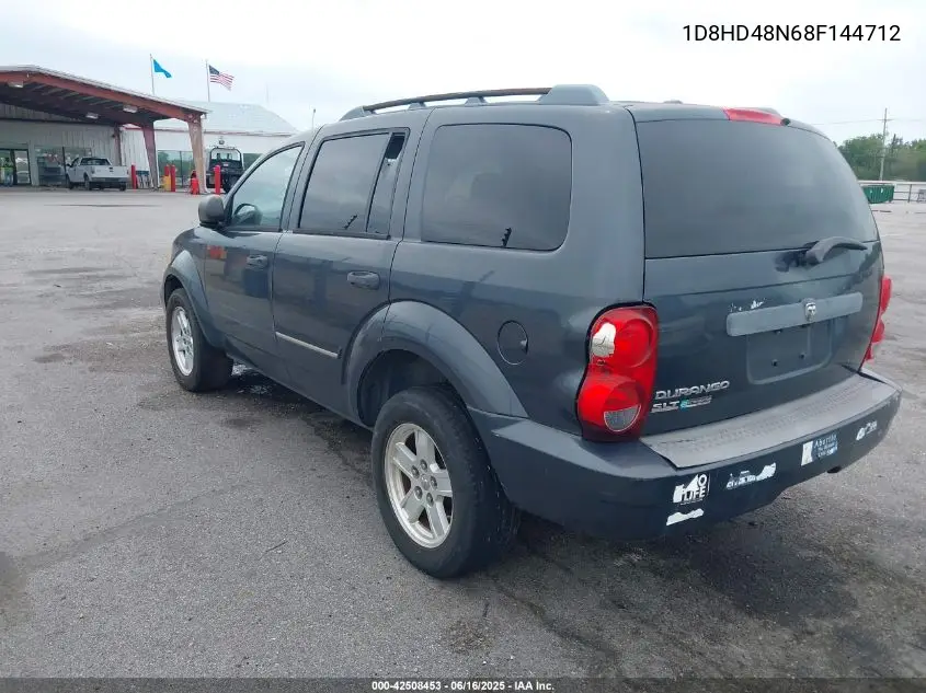 2008 Dodge Durango Slt VIN: 1D8HD48N68F144712 Lot: 42508453