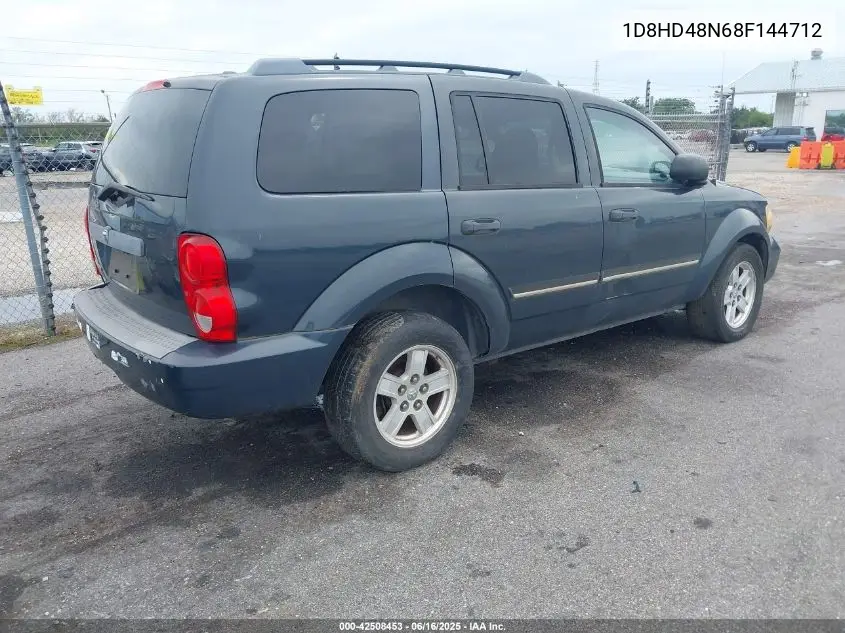 2008 Dodge Durango Slt VIN: 1D8HD48N68F144712 Lot: 42508453