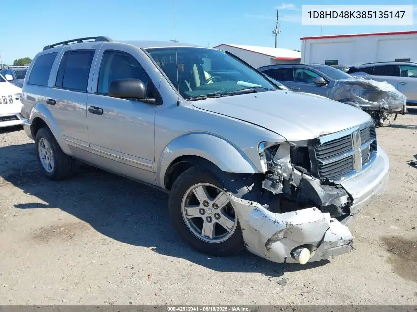 2008 Dodge Durango Le VIN: 1D8HD48K385135147 Lot: 42512941