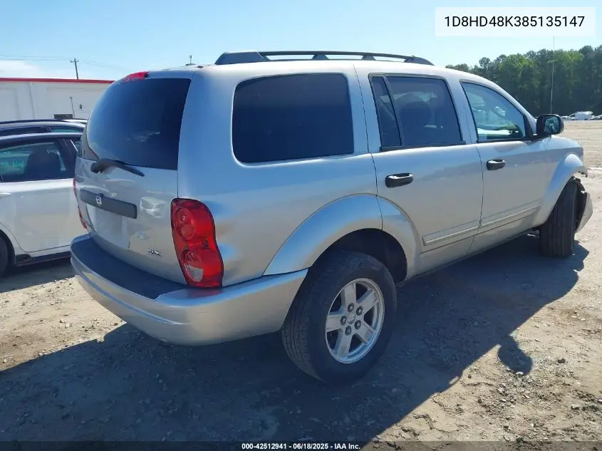 2008 Dodge Durango Le VIN: 1D8HD48K385135147 Lot: 42512941