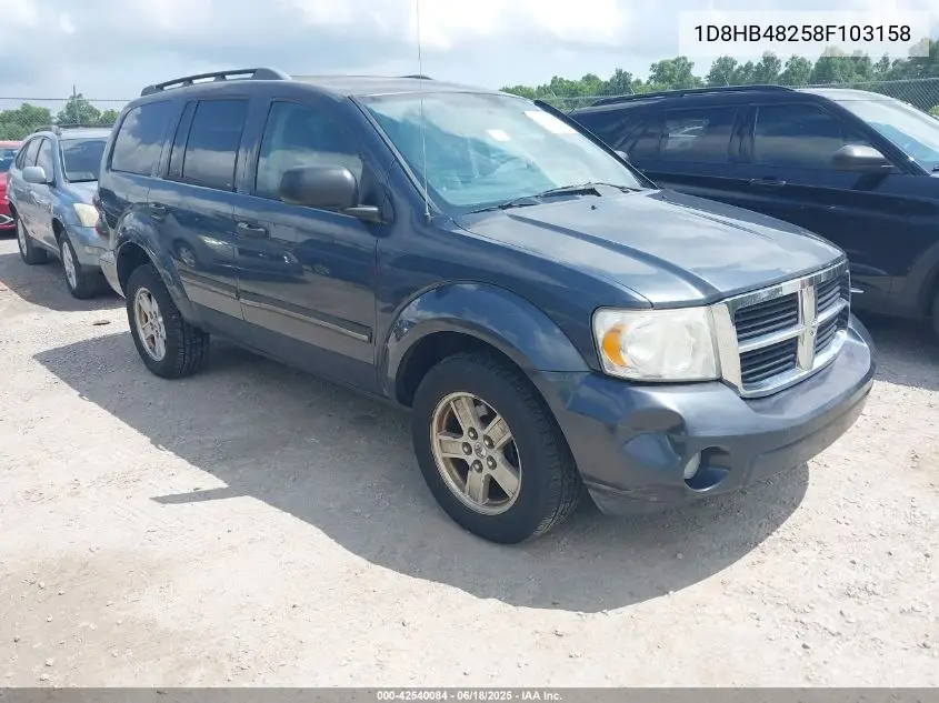 2008 Dodge Durango Slt VIN: 1D8HB48258F103158 Lot: 42540084