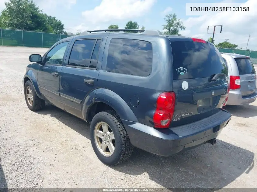 2008 Dodge Durango Slt VIN: 1D8HB48258F103158 Lot: 42540084