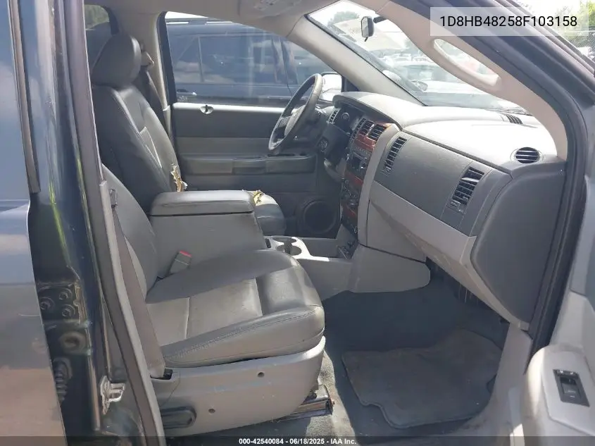 2008 Dodge Durango Slt VIN: 1D8HB48258F103158 Lot: 42540084