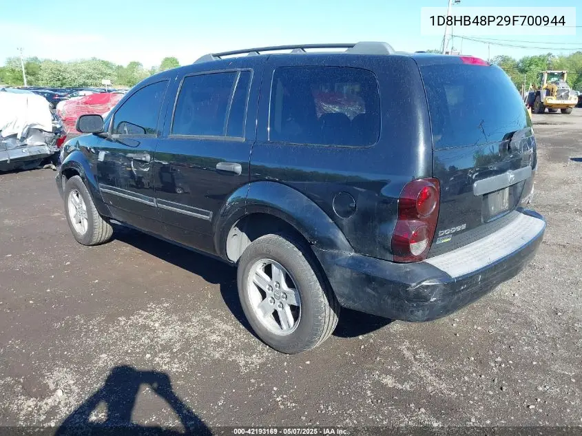 2009 Dodge Durango Slt VIN: 1D8HB48P29F700944 Lot: 42193169