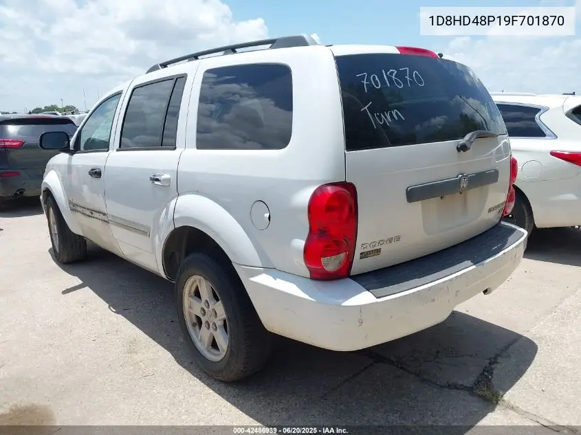 2009 Dodge Durango Slt VIN: 1D8HD48P19F701870 Lot: 42486939