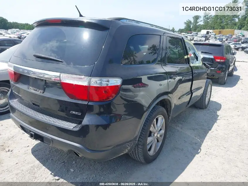 2012 Dodge Durango Crew VIN: 1C4RDHDG1CC173031 Lot: 42583638