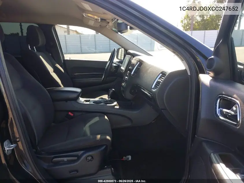 2012 Dodge Durango Crew VIN: 1C4RDJDGXCC247652 Lot: 42588573
