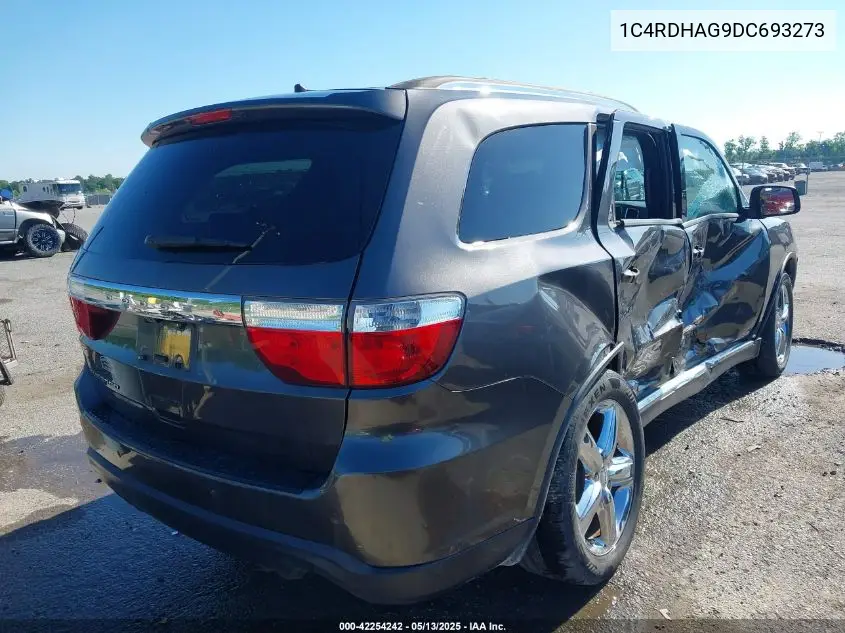 2013 Dodge Durango Sxt VIN: 1C4RDHAG9DC693273 Lot: 42254242