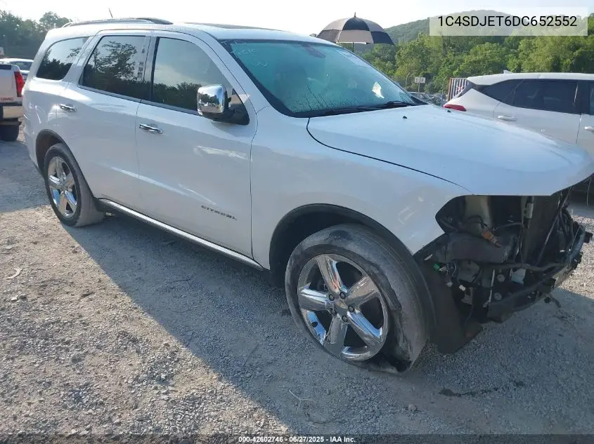 2013 Dodge Durango Citadel VIN: 1C4SDJET6DC652552 Lot: 42602746